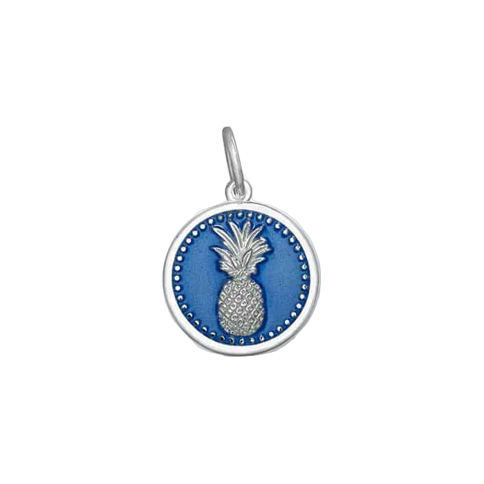 Lola & Company Jewelry Pineapple Pendant Silver in Periwinkle