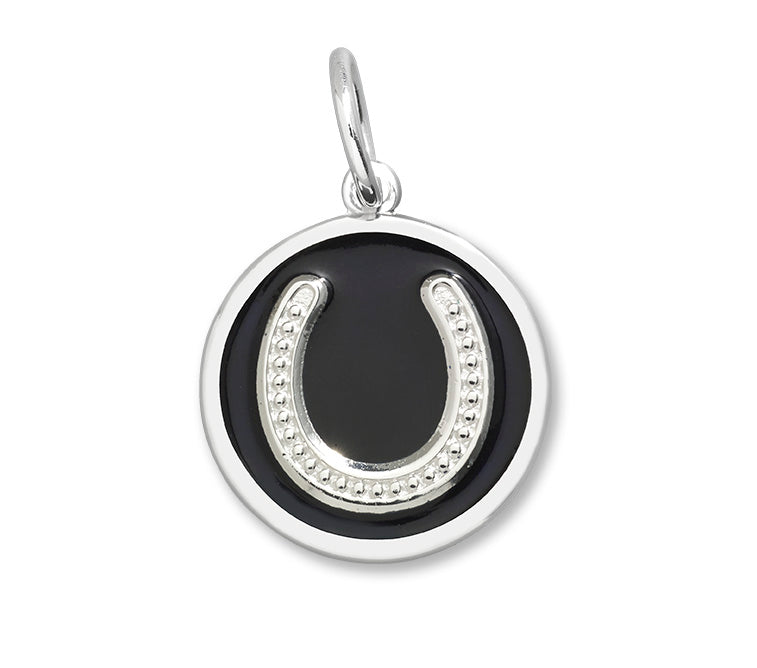 LOLA & Company Jewelry Horseshoe Pendant Silver in Black