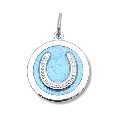 LOLA & Company Jewelry Horseshoe Pendant Silver in Light Blue