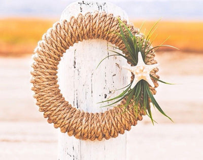 Newport Rope Wreath with Bumpy Starfish Accessory