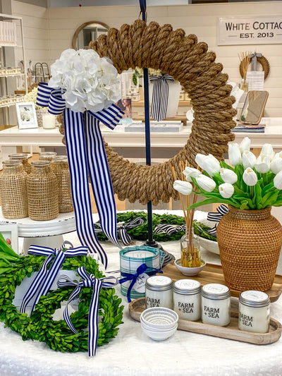 Newport Rope Wreath with Hydrangea Accessory
