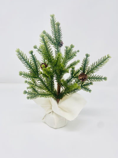 White Linen Faux Pine Trees