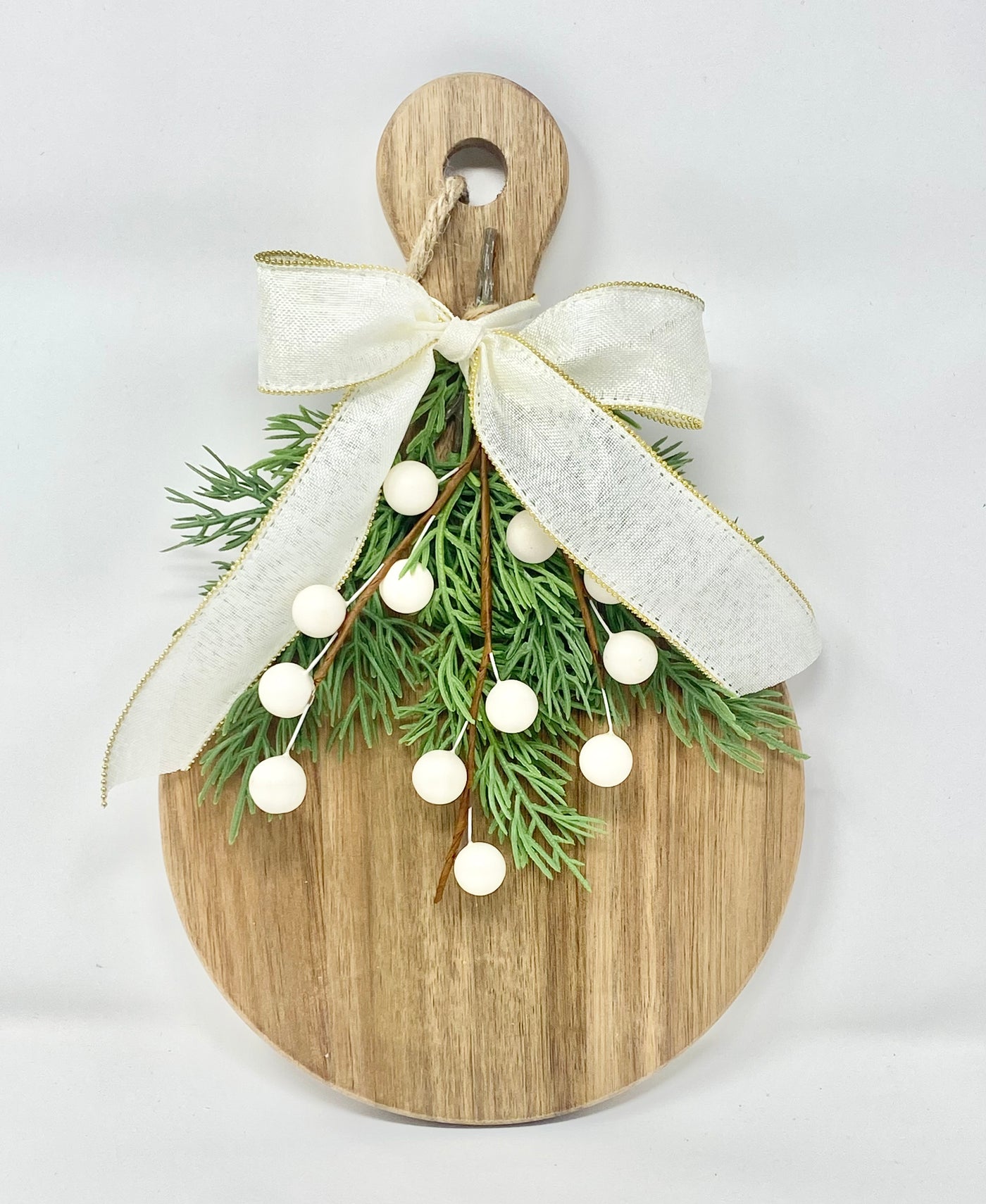 White Berry Small Round Cutting Board