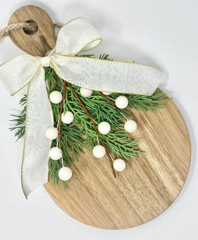 White Berry Small Round Cutting Board