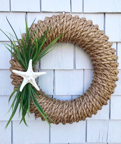Newport Rope Wreath with Bumpy Starfish Accessory