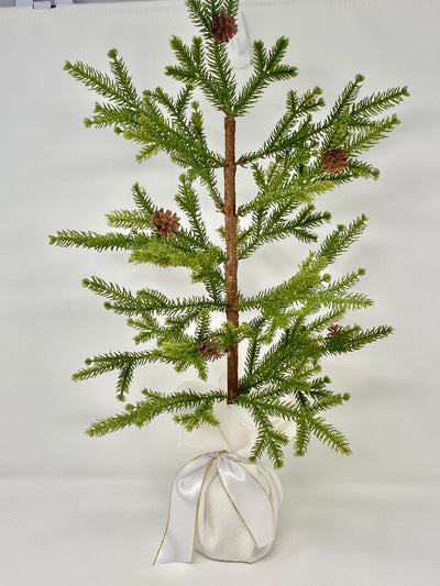 White Linen Faux Pine Trees