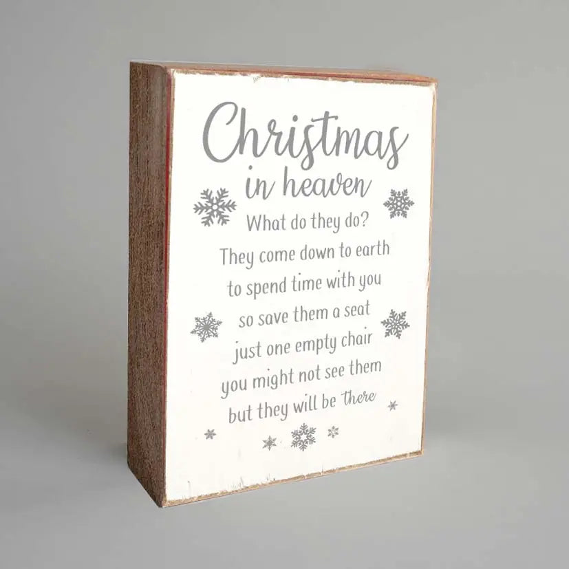 Christmas in Heaven  Decorative Wooden Block