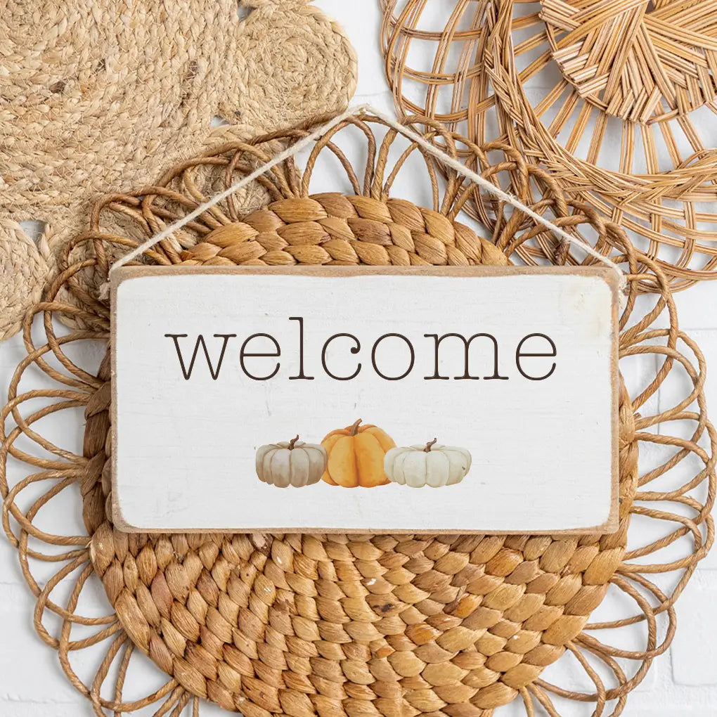 Welcome Fall Twine Hanging Sign