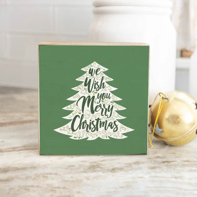 We Wish you a Merry Christmas Decorative Wooden Block