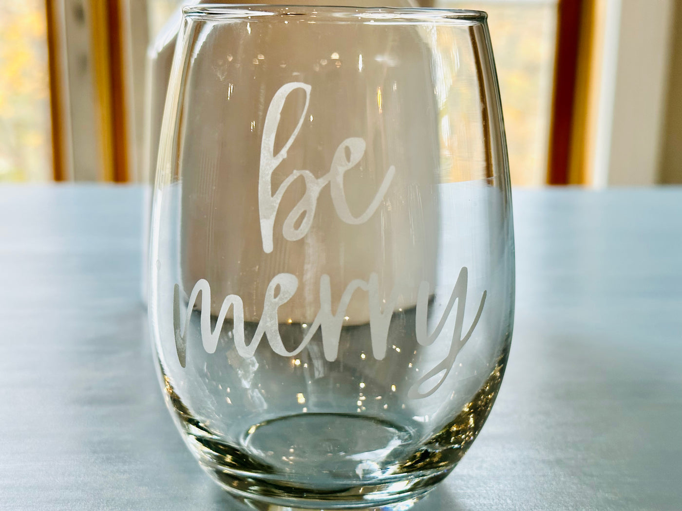 Be Merry Stemless Wine Glass Set of 2
