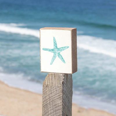 Watercolor Starfish Wooden Block
