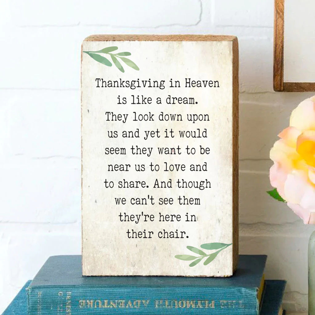 Thanksgiving in Heaven Decorative Block