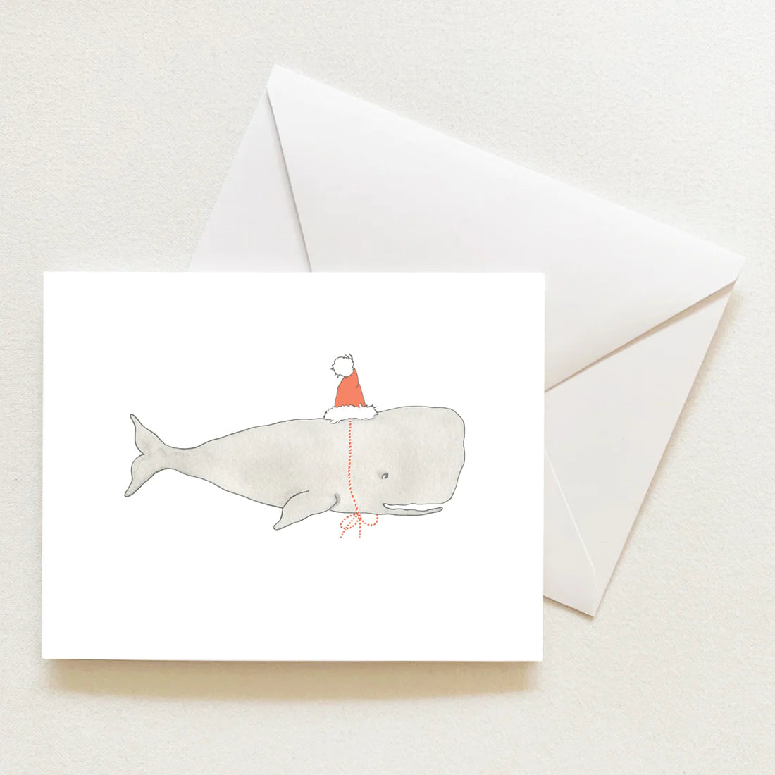 Sara Fitz Santa Whale Note Card