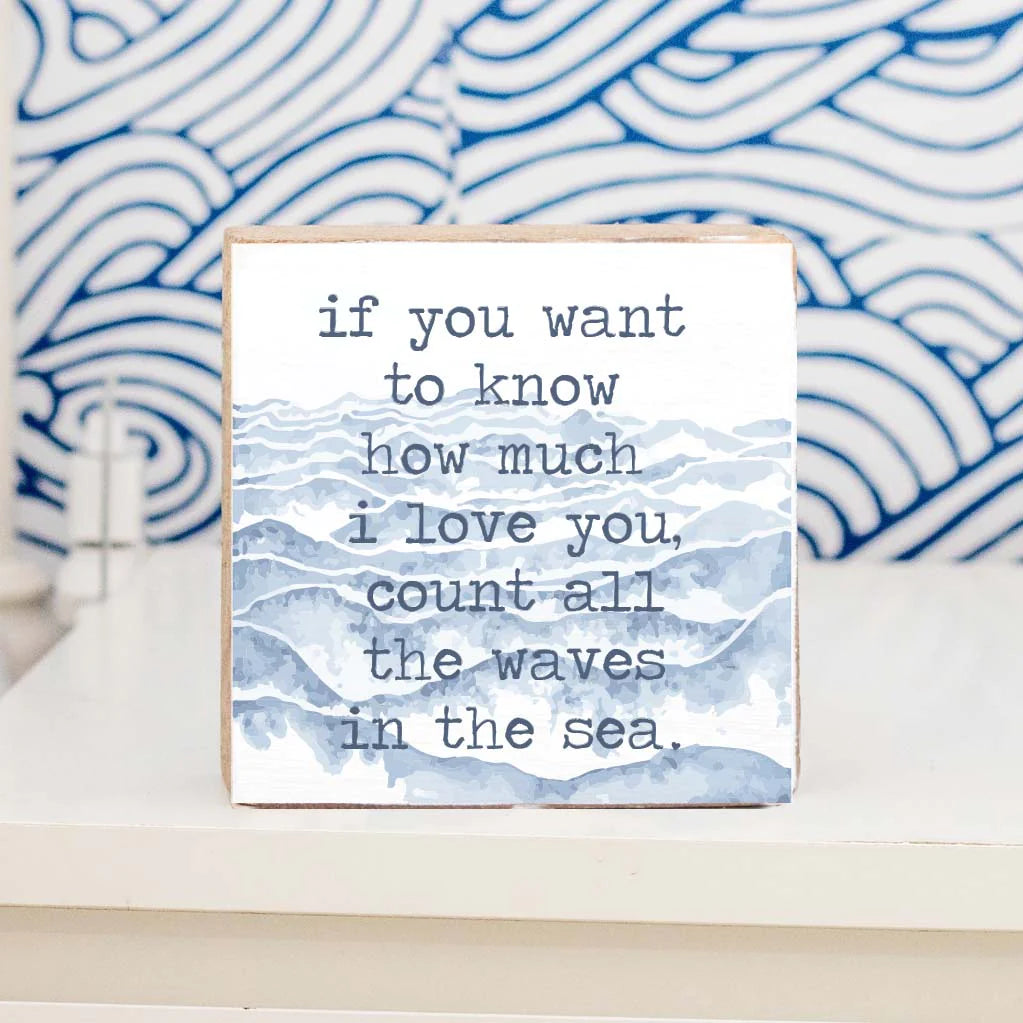 Waves In The Sea Decorative Wooden Block