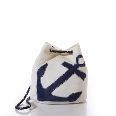 Navy Anchor Convertible Bucket Bag