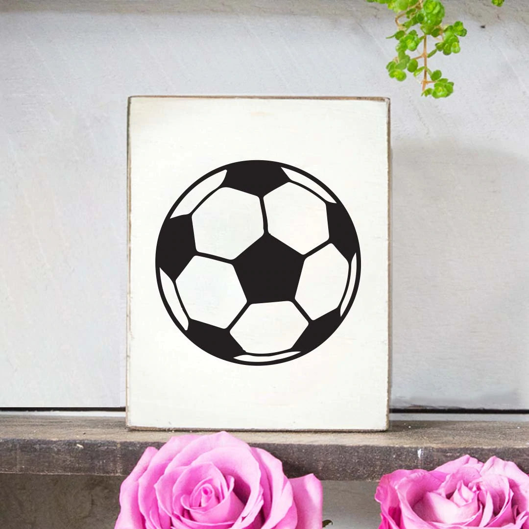 Soccer Ball Decorative Wooden Block