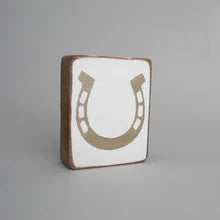 Horseshoe Decorative Wooden Block
