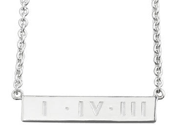 Lola & Company Jewelry 1-4-3 "I Love You" Necklace - silver bar on a 17 inch silver chain
