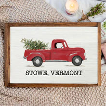 Personalized Christmas Tree Truck Wooden Serving Tray