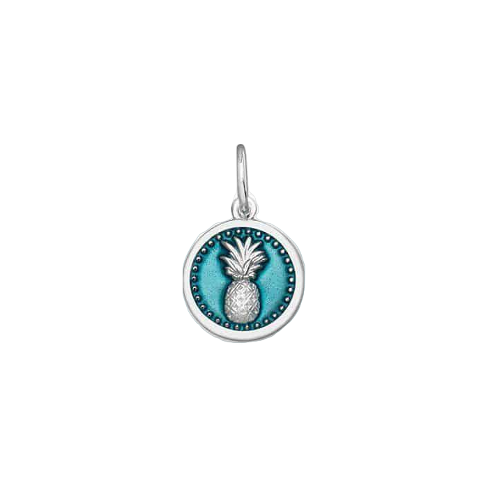 Lola & Company Jewelry Pineapple Pendant Silver in Teal