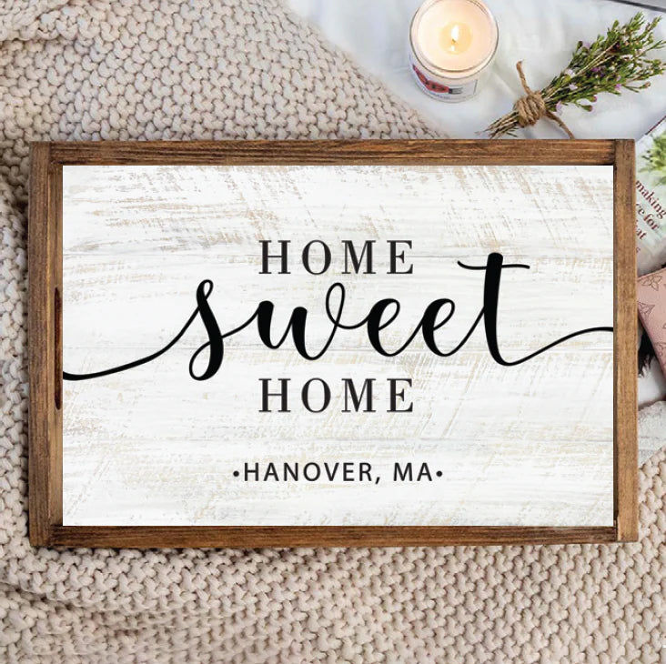 Personalized Home Sweet Home Wooden Serving Tray
