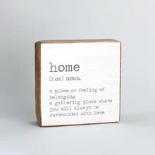 Home Definition Decorative Wooden Block