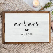 Personalized Wedding Est Year Wooden Serving Tray