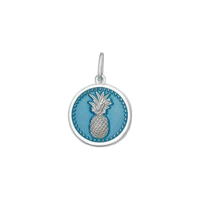 Lola & Company Jewelry Pineapple Pendant Silver in Light Blue