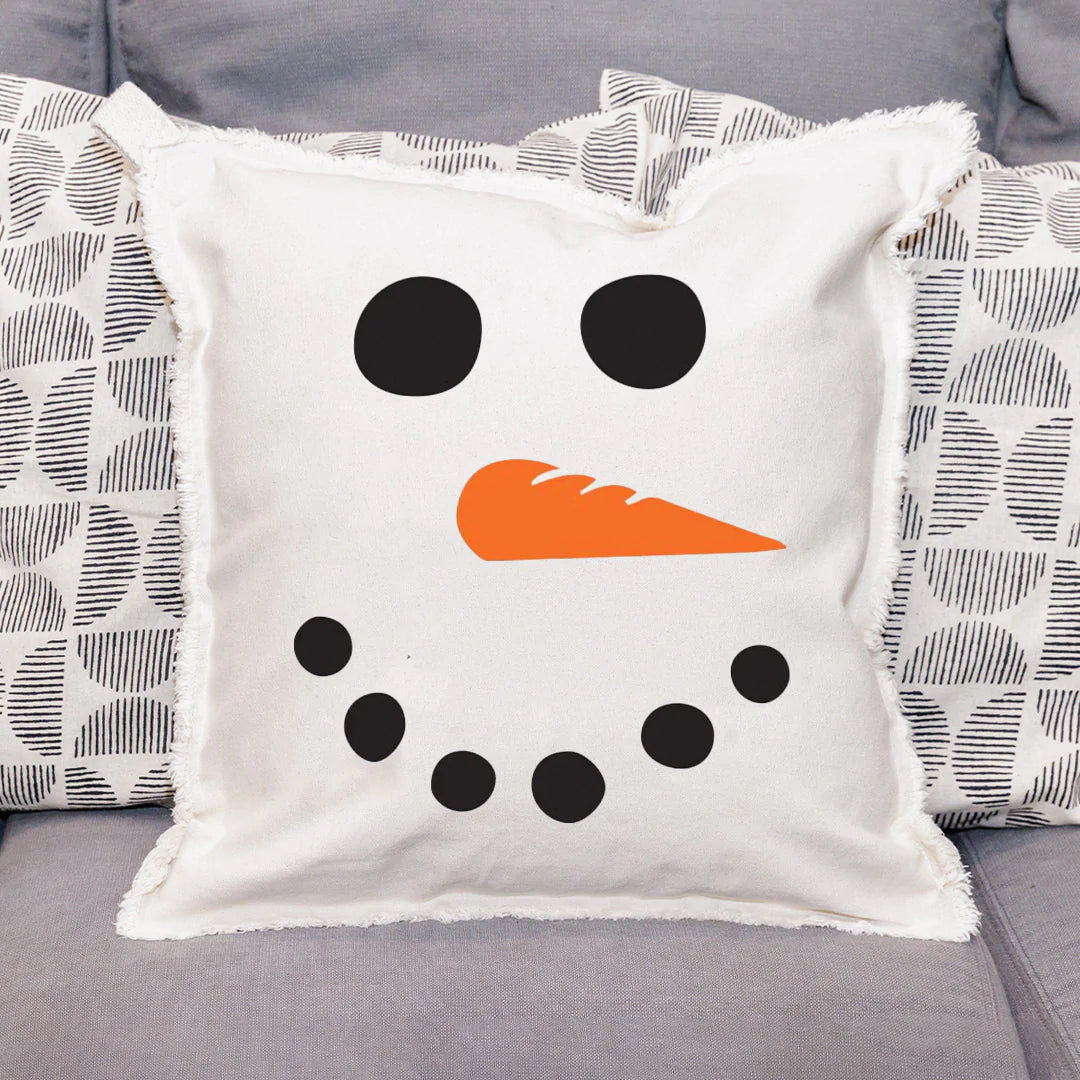 Snowman Face Pillow