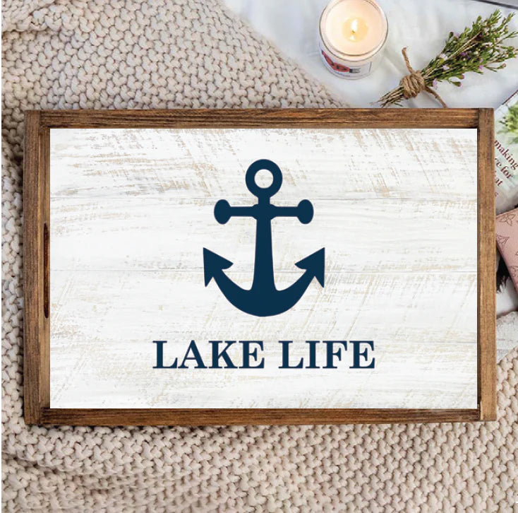 Personalized Anchor Wooden Serving Tray