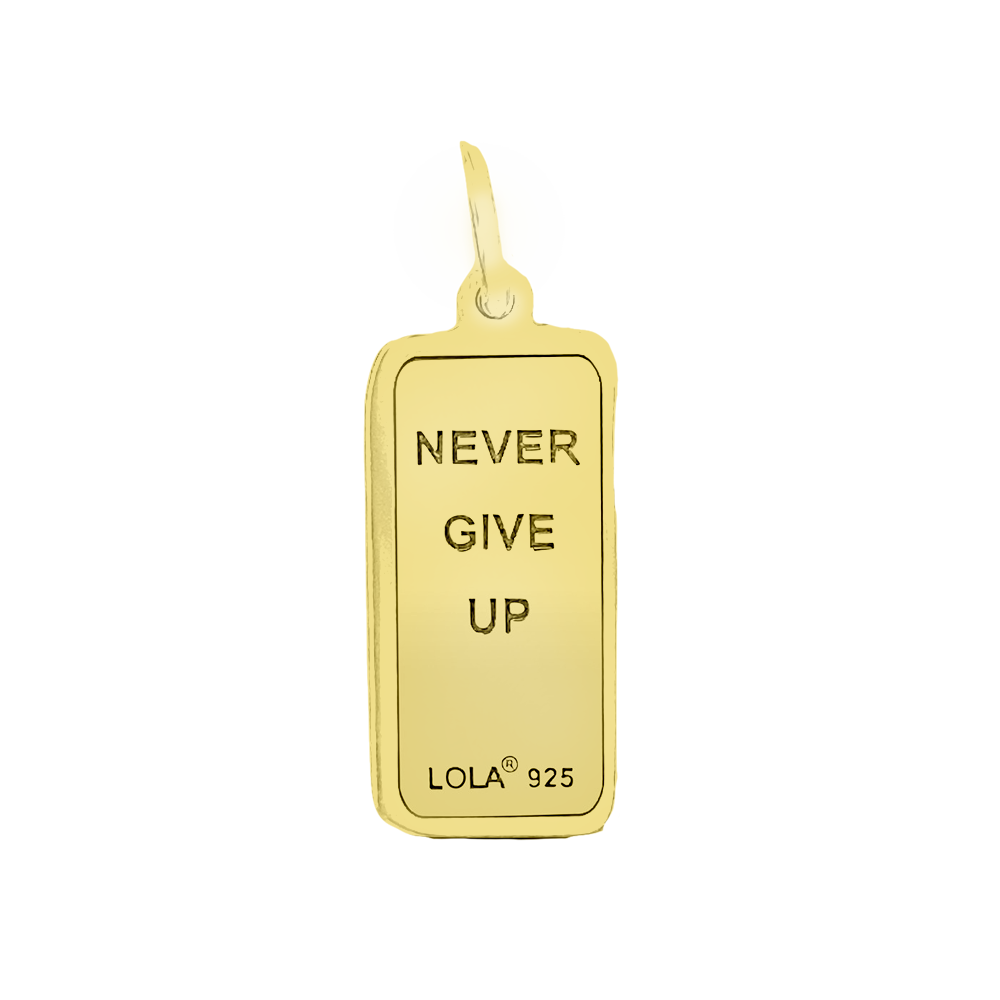 Lola & Company Jewelry 7 Down 8 Up "Never Give Up"  Gold Pendant