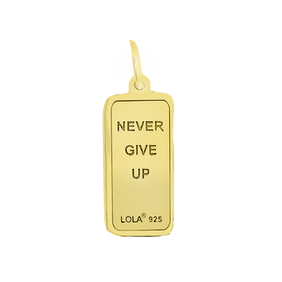 Lola & Company Jewelry 7 Down 8 Up "Never Give Up"  Gold Pendant