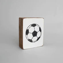 Soccer Ball Decorative Wooden Block