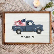 Personalized Flag Truck Wooden Serving Tray