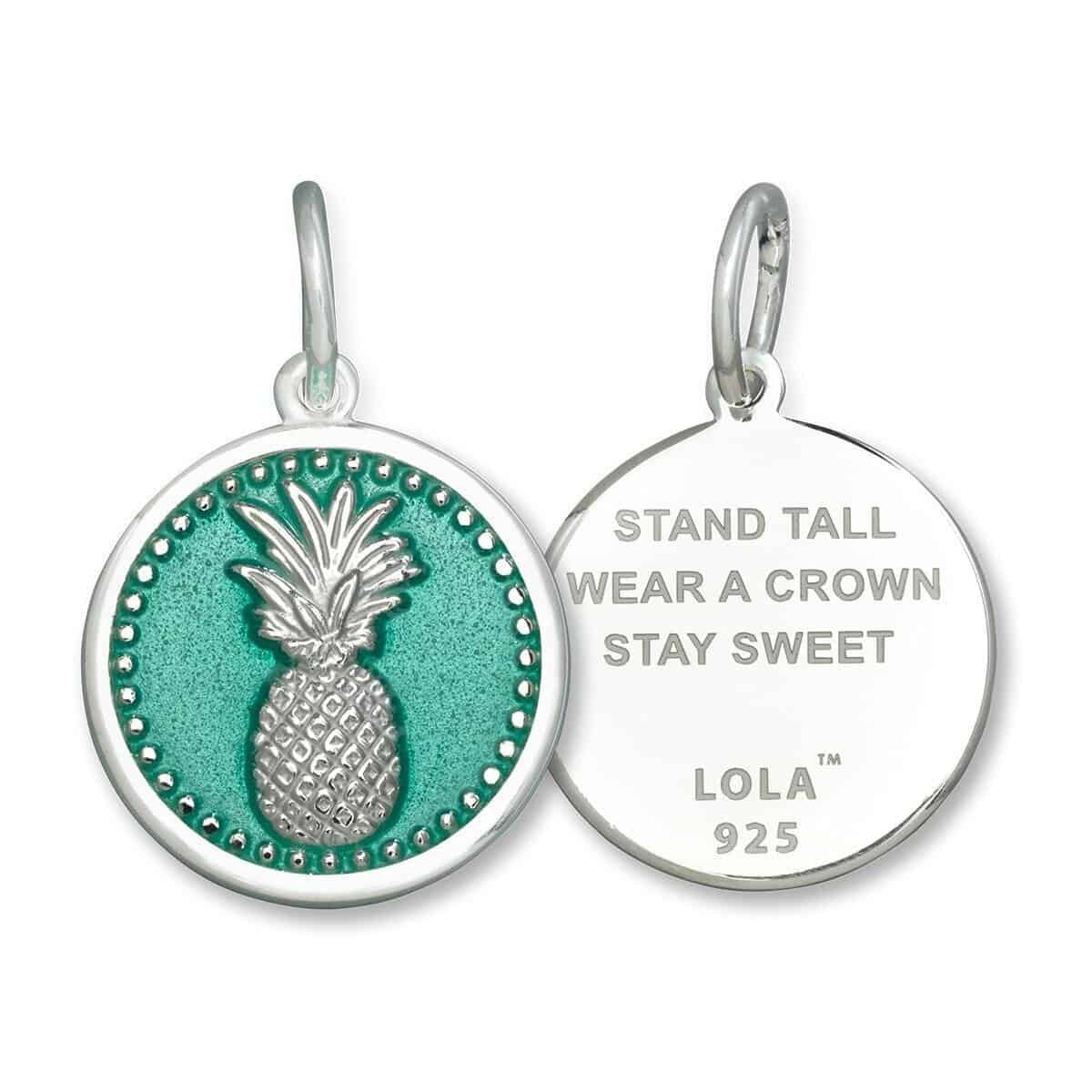 Lola & Company Jewelry Pineapple Pendant Silver in Seafoam
