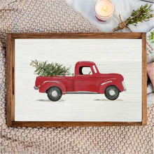 Christmas Tree Truck Wooden Serving Tray