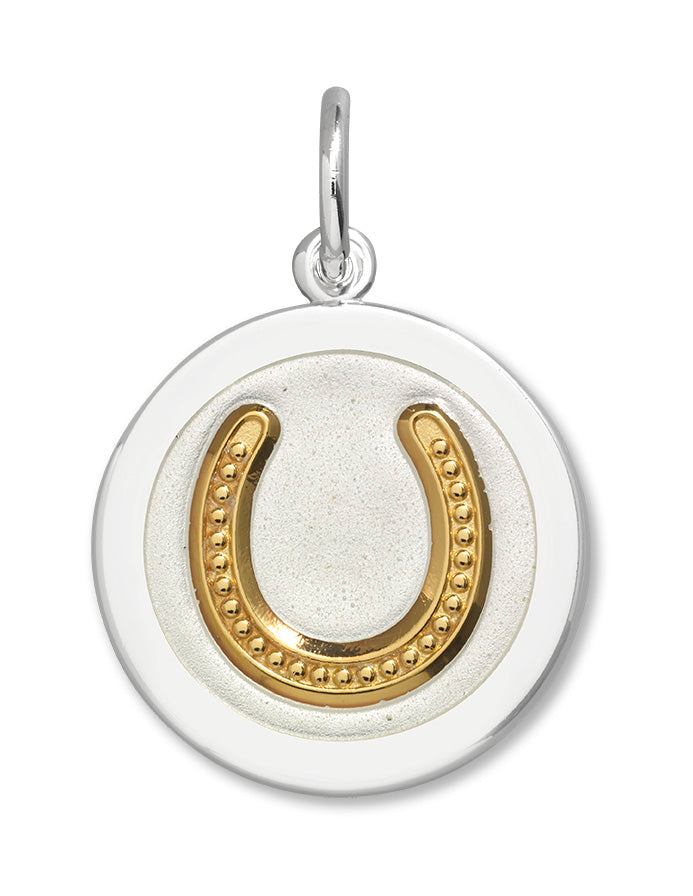 LOLA & Company Jewelry Horseshoe Pendant Gold in Alpine White