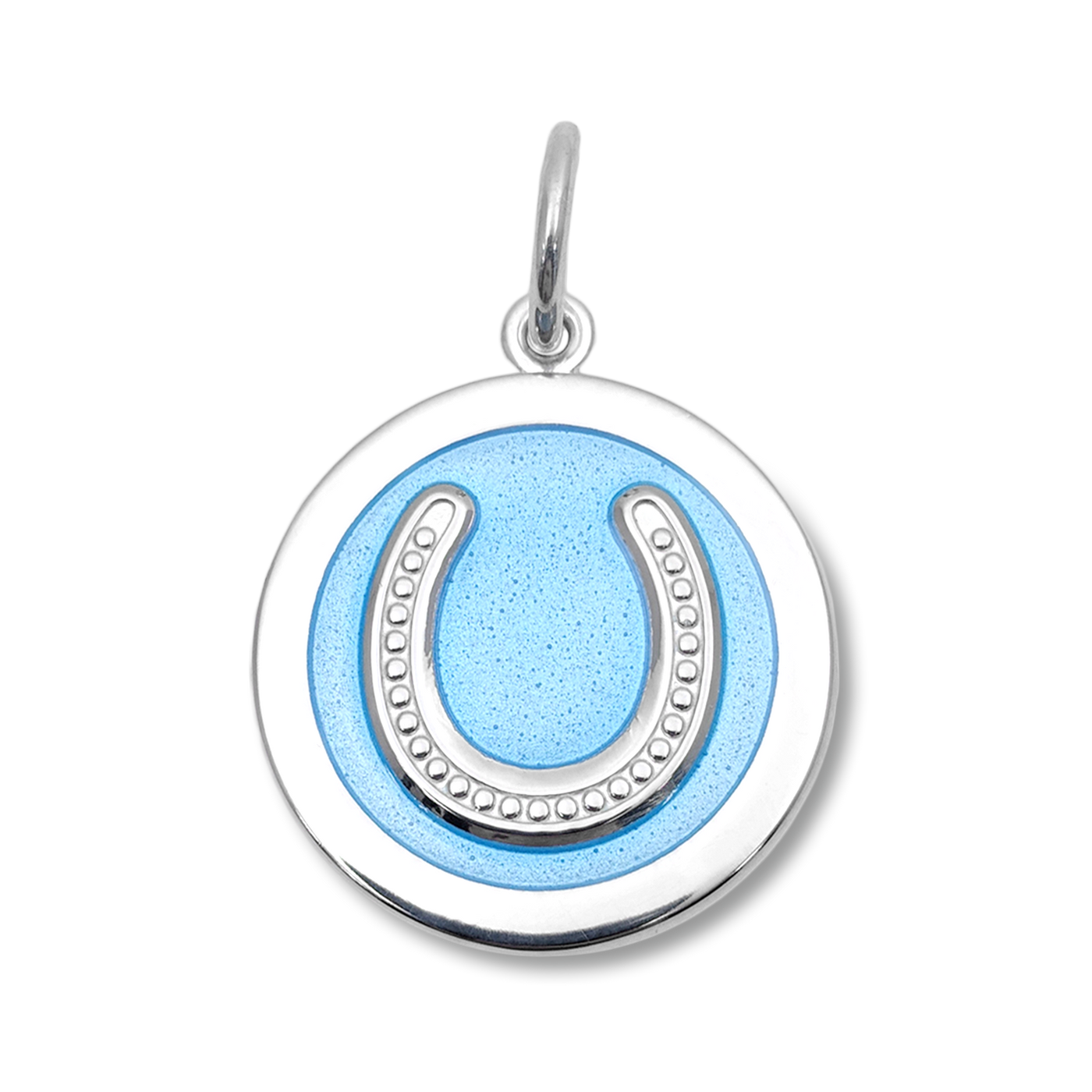 LOLA & Company Jewelry Horseshoe Pendant Silver in Light Blue