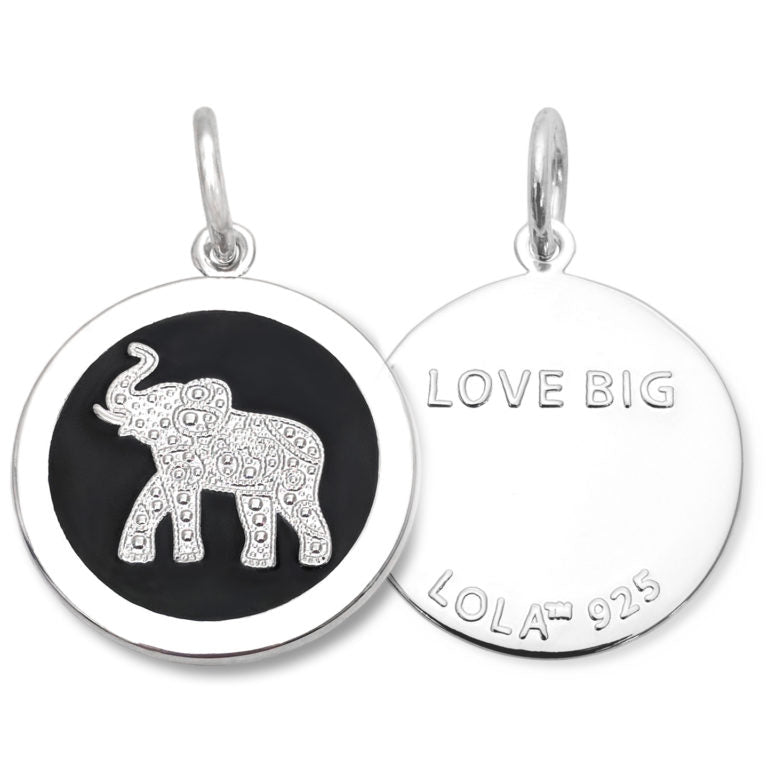 LOLA & Company Jewelry Elephant Pendant Black