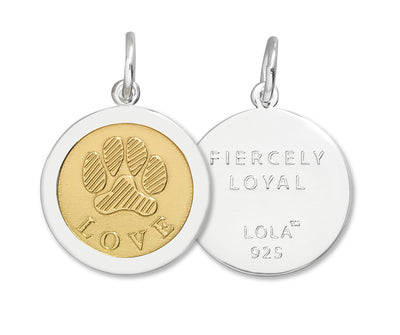 Lola & Company Jewelry Paw Print Pendant Gold Center Vermeil