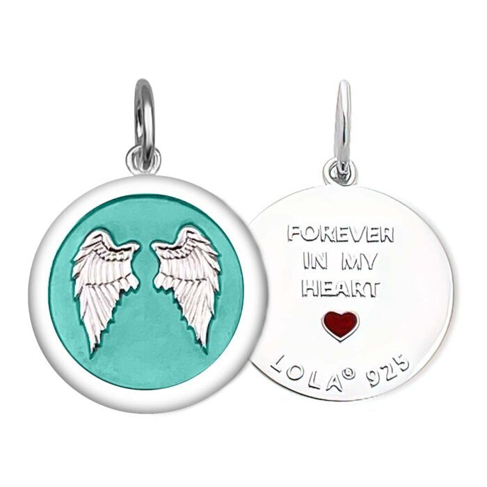 LOLA & Company Jewelry Angel Wings Pendant Light Blue
