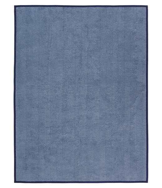 Harborview Herringbone Navy Blue Blanket