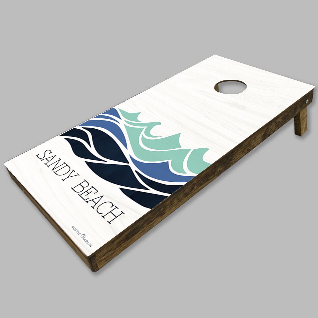 Personalized Waves Cornhole Game Set